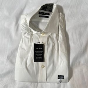 NWT Lauren Ralph Lauren White Slim Fit Dress Shirt 15.5; 34/35; Medium